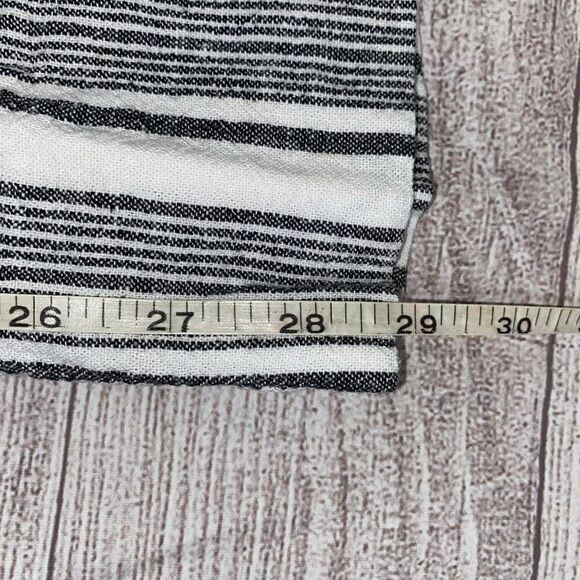 Jolt paper bag striped high waist pants w/tie belt & front pockets sz M women - Picture 9 of 9